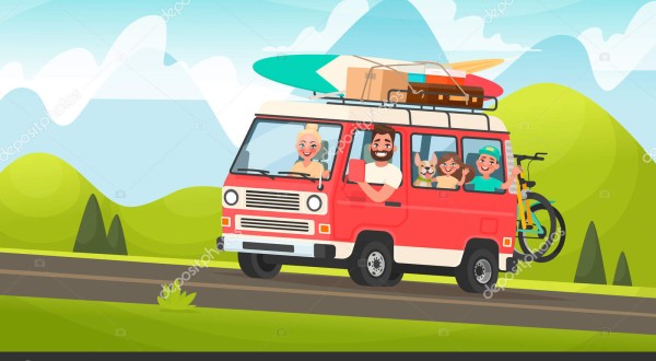 happy family road trip